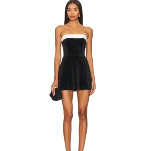 Amanda Uprichard Kerry Velvet Strapless Mini Dress